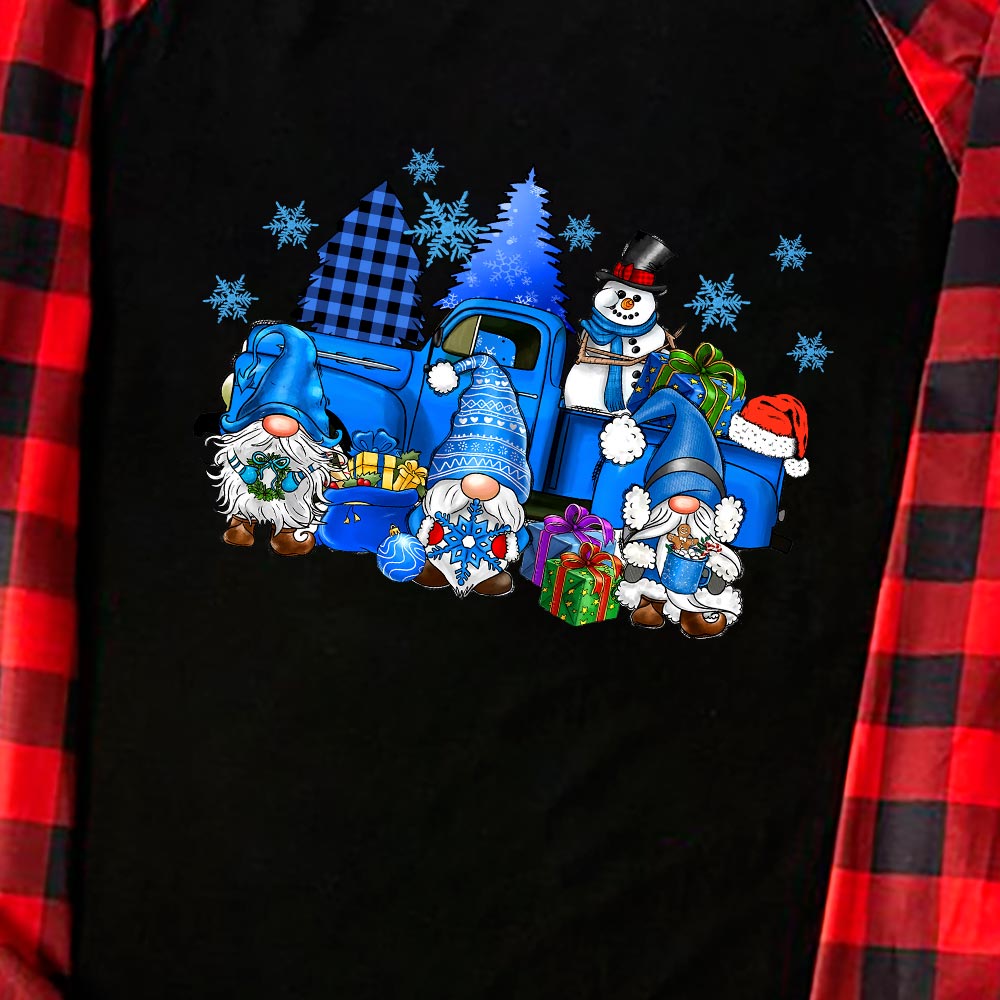Matching Festive Blue Gnome Christmas Jammies