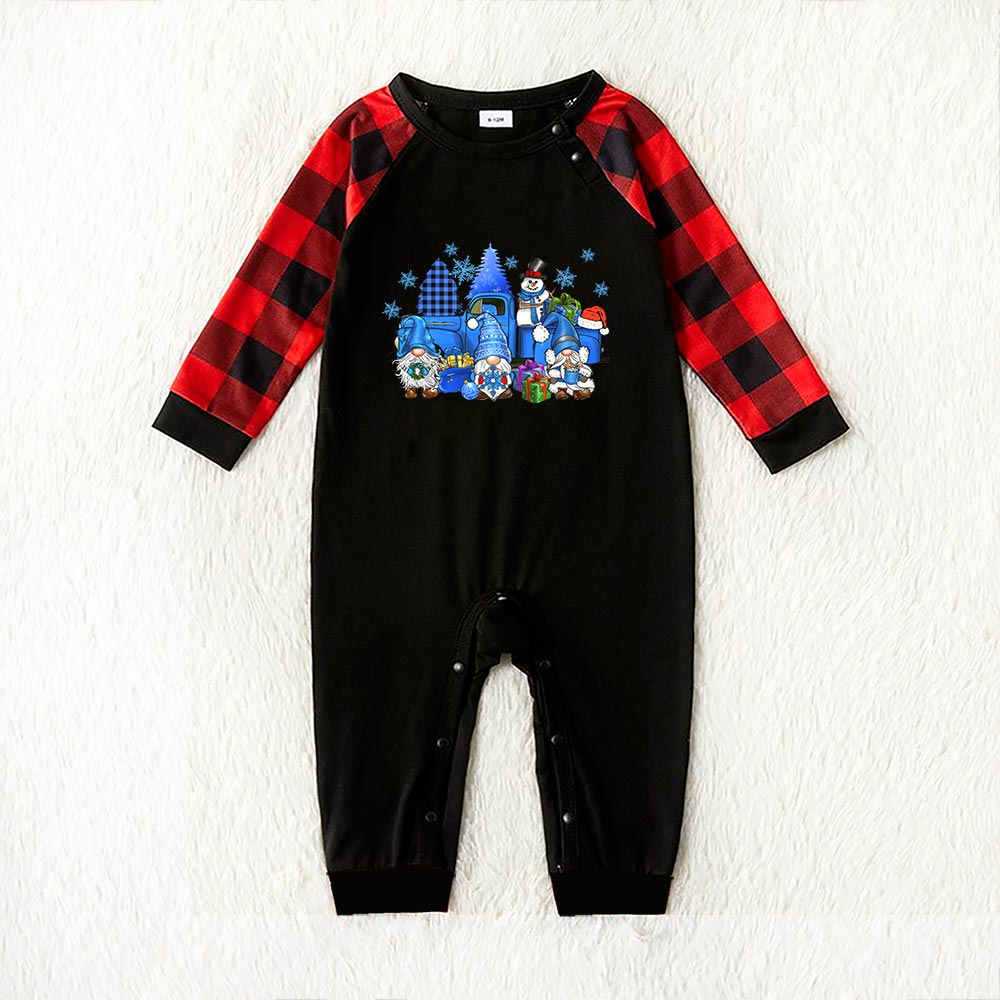 Matching Festive Blue Gnome Christmas Jammies