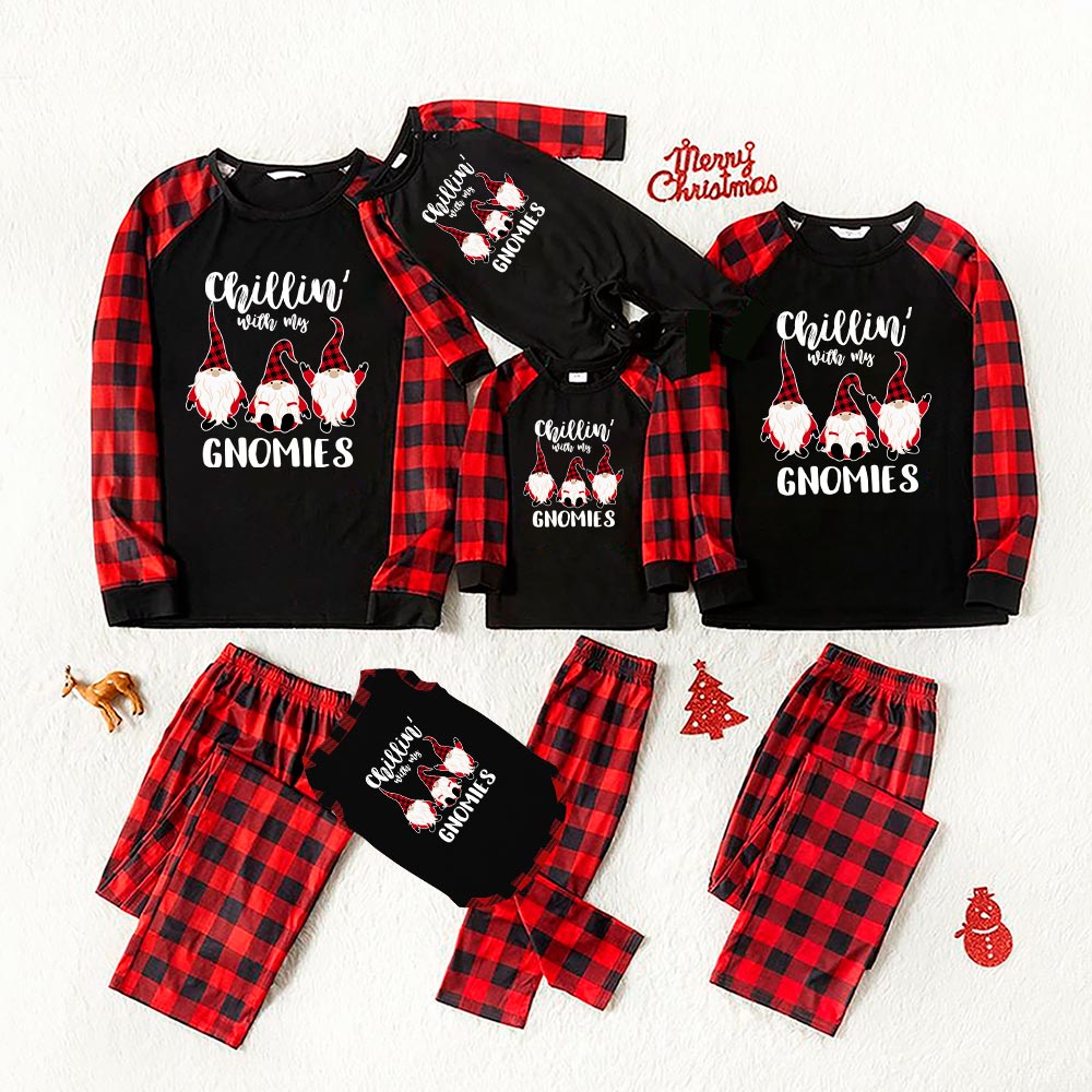 Laughing Gnome Matching Christmas Pajamas For Families Black Classic