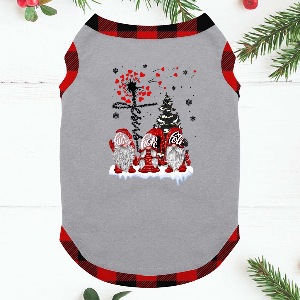 Gnome With Heart Family Christmas Pajama Set Gray