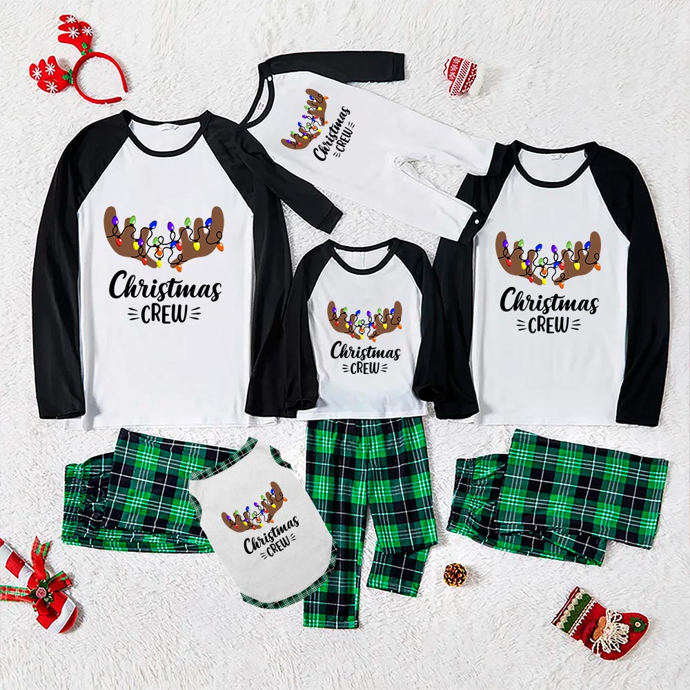 Cute Moose Family Christmas Pjs Cousin Crew Green White - variant image 1
