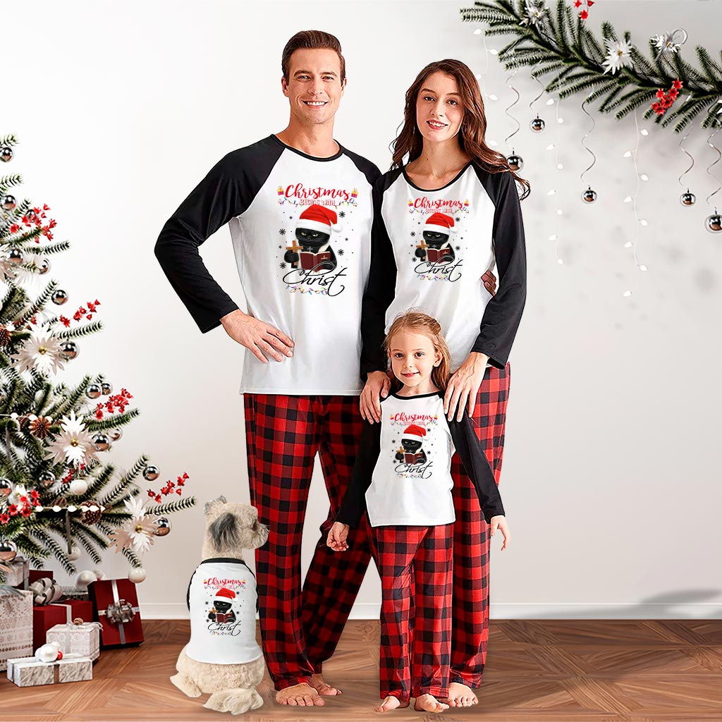 Black Cat Matching Family Pajamas Christmas - variant image 1