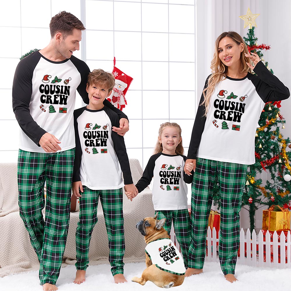 Unique Cousin Crew Family Xmas Pajamas Green