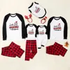 Hippopotamus Matching Christmas Pajama Set White Black