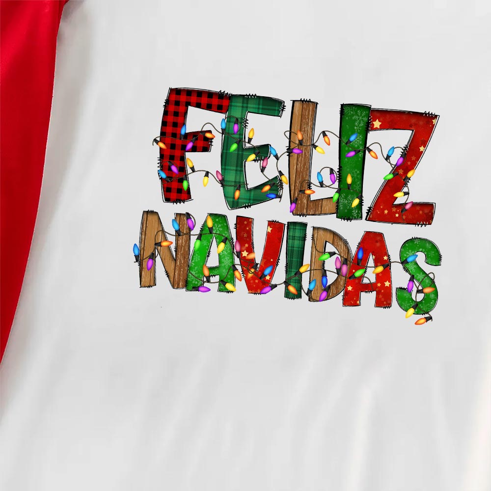 Feliz Navidad Family Matching Pajamas Christmas Red White