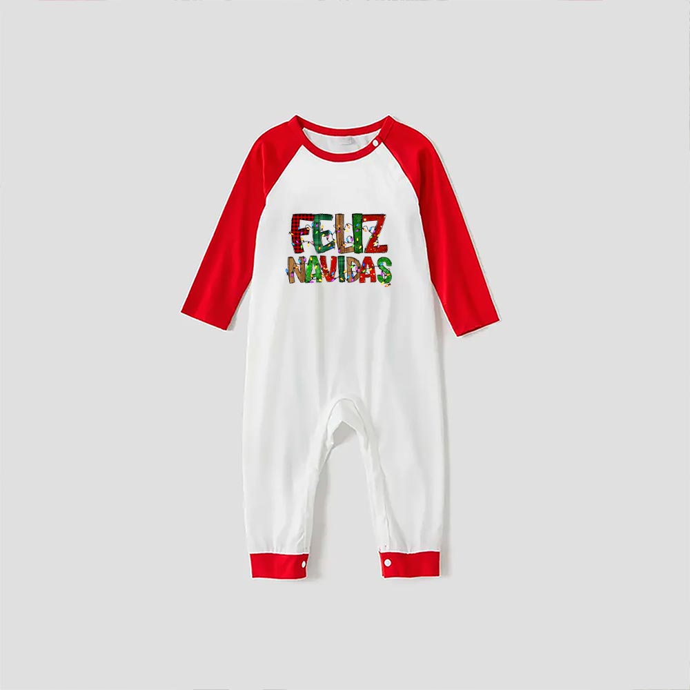 Feliz Navidad Family Matching Pajamas Christmas Red White