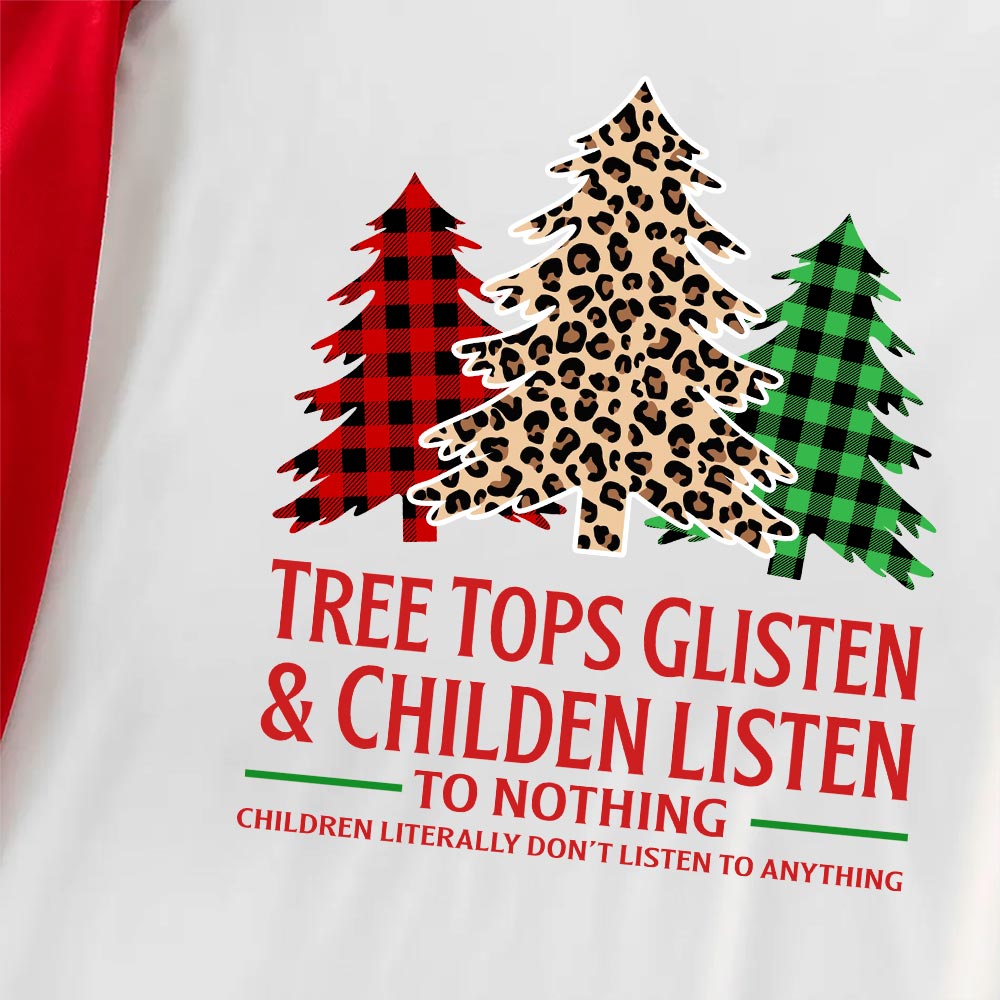 Family Xmas Pjs Colorful Christmas Tree Funny Saying Red