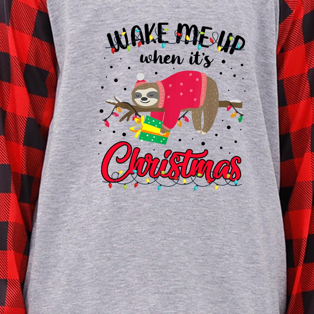 Lazy Sloth Family Holiday Pajamas Gray
