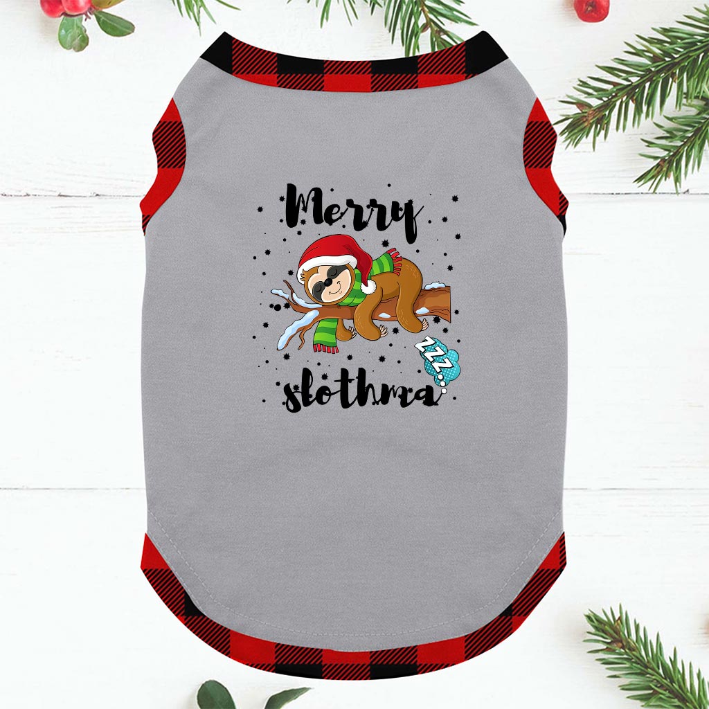 Lazy Sloth Warm Christmas Pajamas For Family Gray