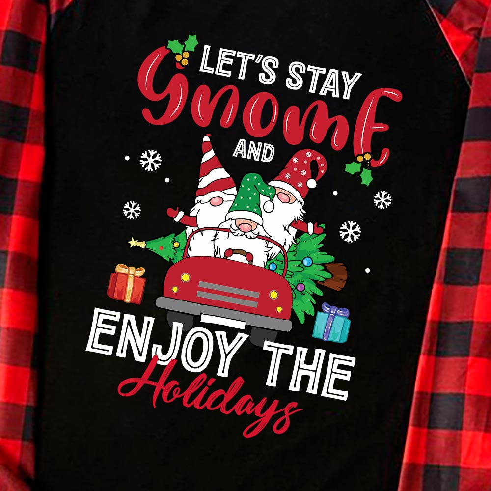 Cute Family Christmas Jammies Gnome On Red Truck