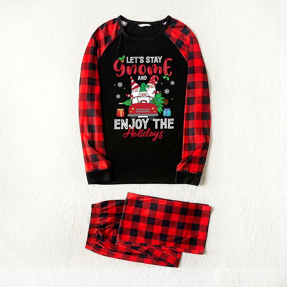 Cute Family Christmas Jammies Gnome On Red Truck