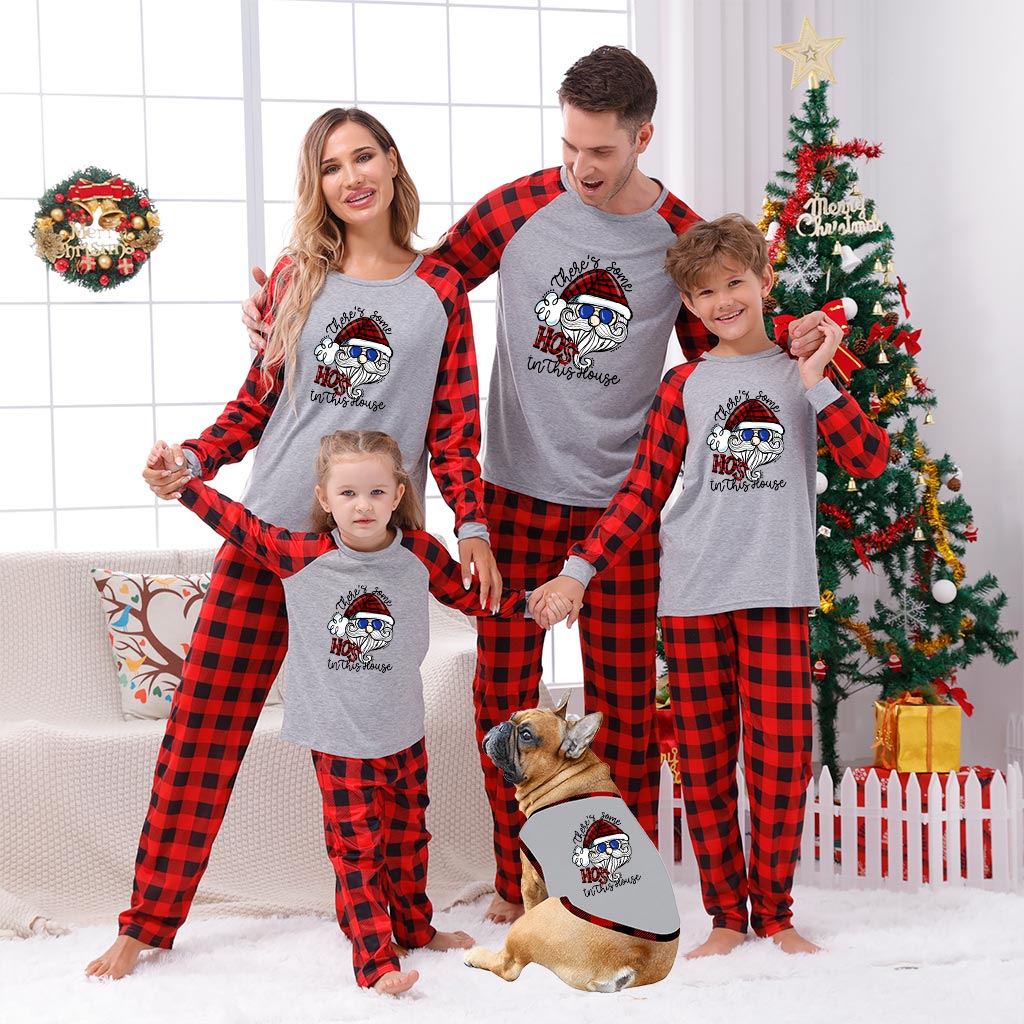 Santa Hos Matching Christmas Pajamas With Dog Gray - variant image 1