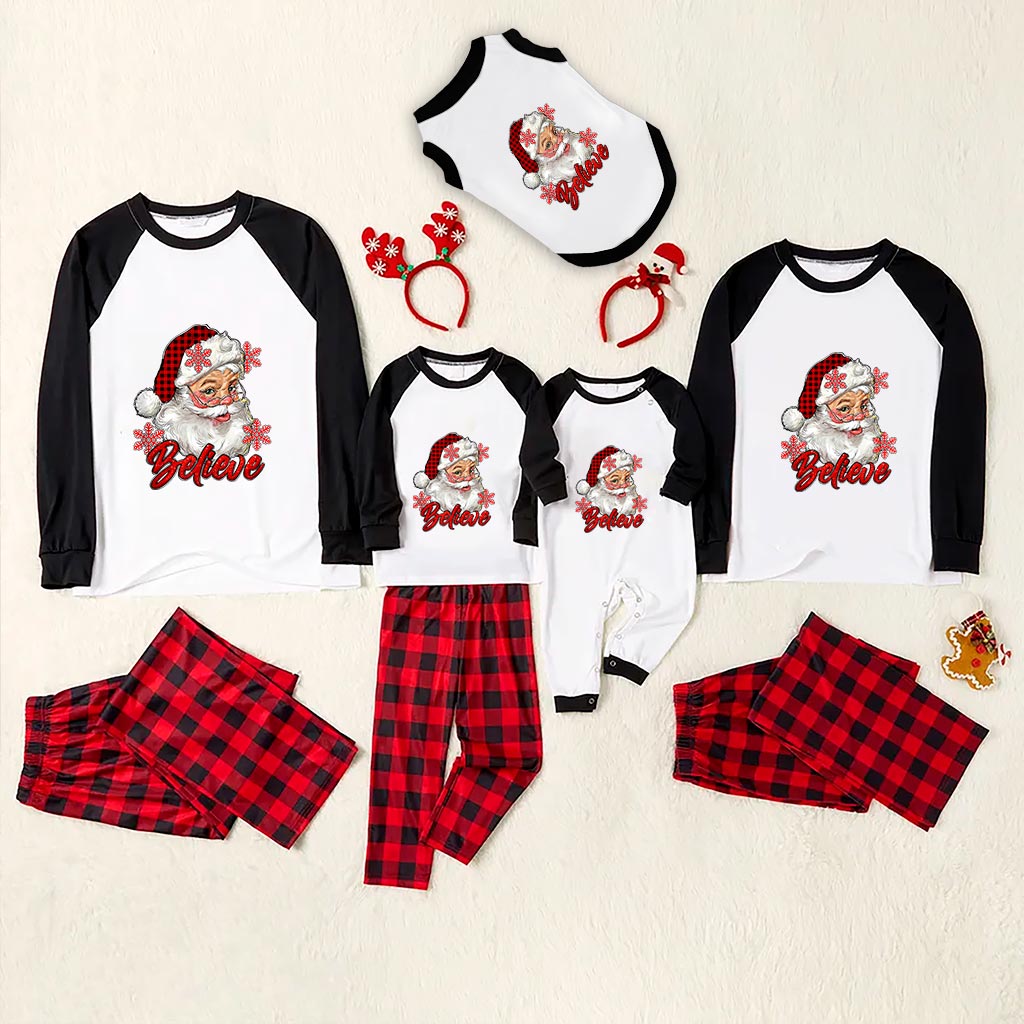 Santa With Red Hat Family Christmas Pajama Set