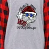 Santa Hos Matching Christmas Pajamas With Dog Gray