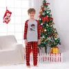 Santa Hos Matching Christmas Pajamas With Dog Gray