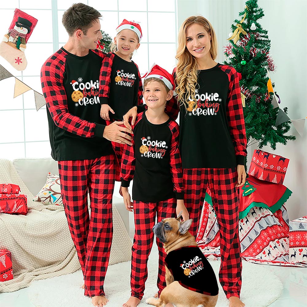 Gingerbread Cookie Pajamas With Santa Hat Black And Red - variant image 1