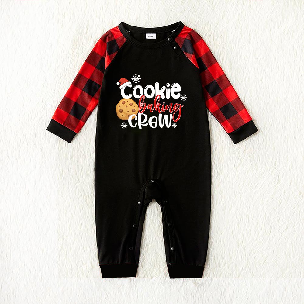 Gingerbread Cookie Pajamas With Santa Hat Black And Red