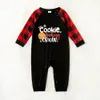 Gingerbread Cookie Pajamas With Santa Hat Black And Red