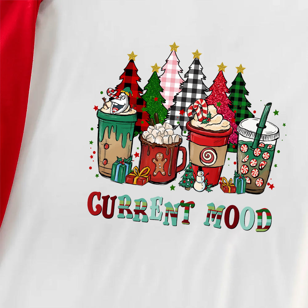 Coffee Matching Family Pajamas With Christmas Tree Red