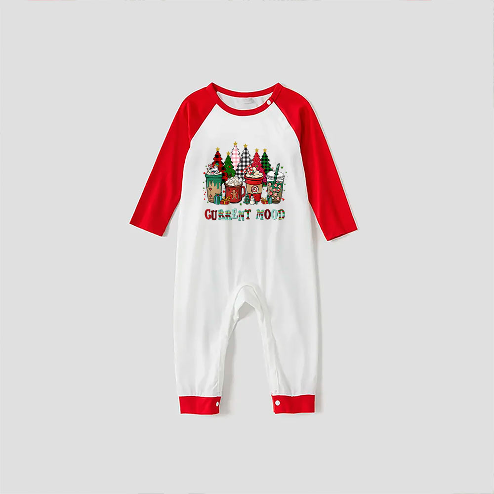 Coffee Matching Family Pajamas With Christmas Tree Red