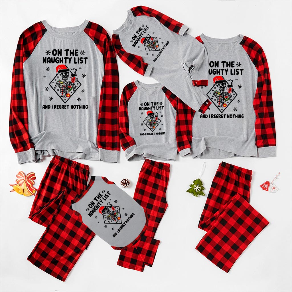 On The Naughty List Matching Christmas Family Gray