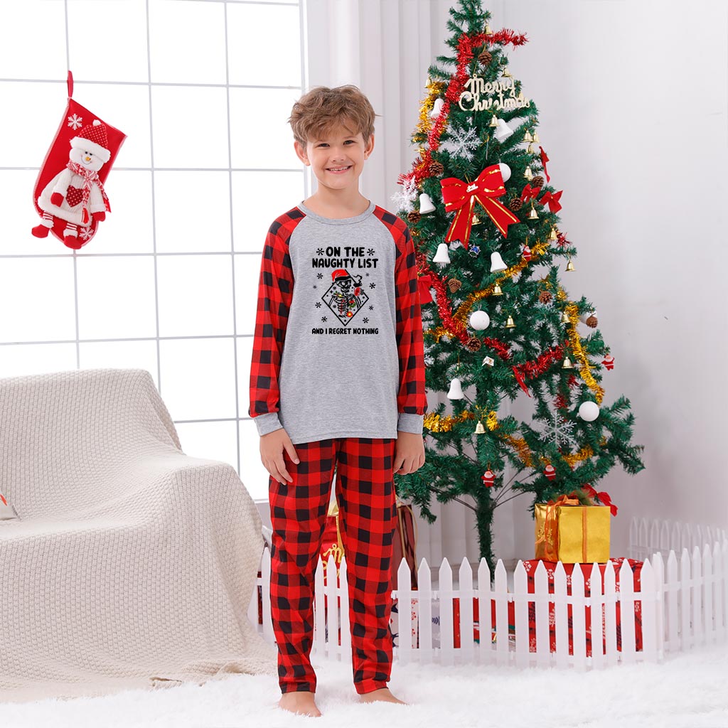 On The Naughty List Matching Christmas Family Gray