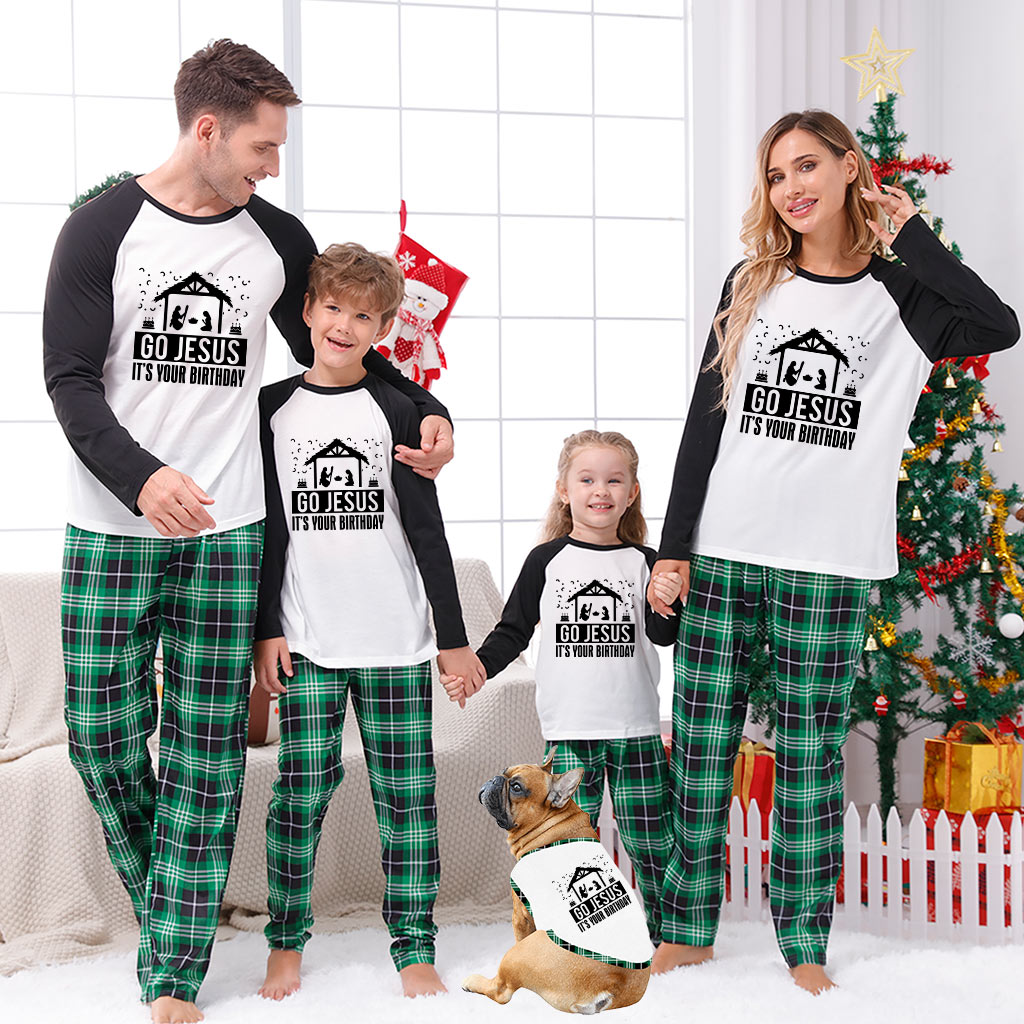 Nativity Matching Family Christmas Pjs Jesus Green Plaid - variant image 1