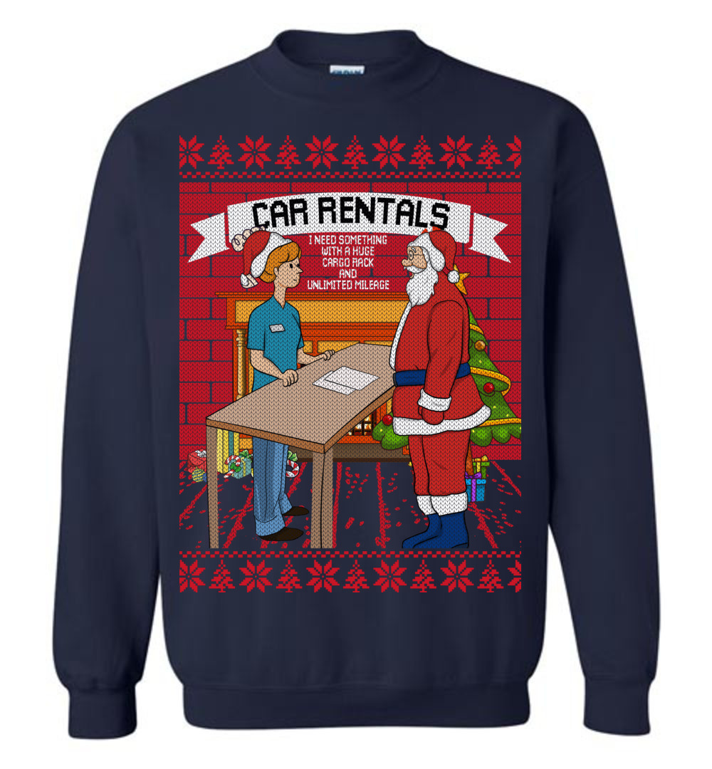 Santa Car Rentals Ugly Christmas Sweater For Couples