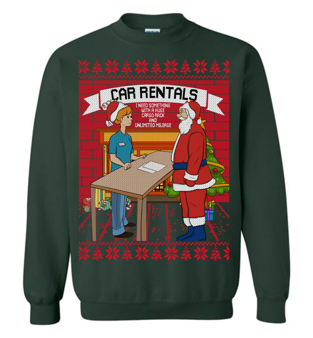 Santa Car Rentals Ugly Christmas Sweater For Couples