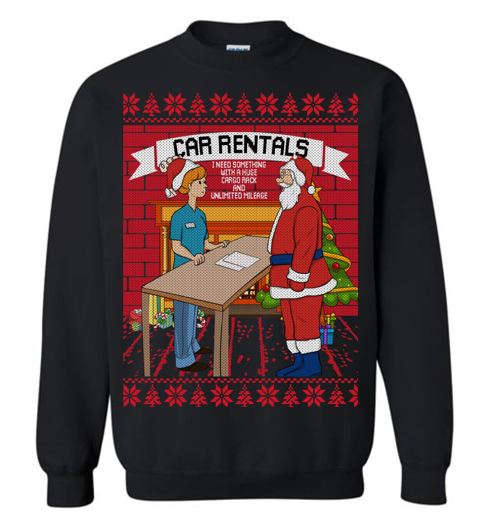 Santa Car Rentals Ugly Christmas Sweater For Couples