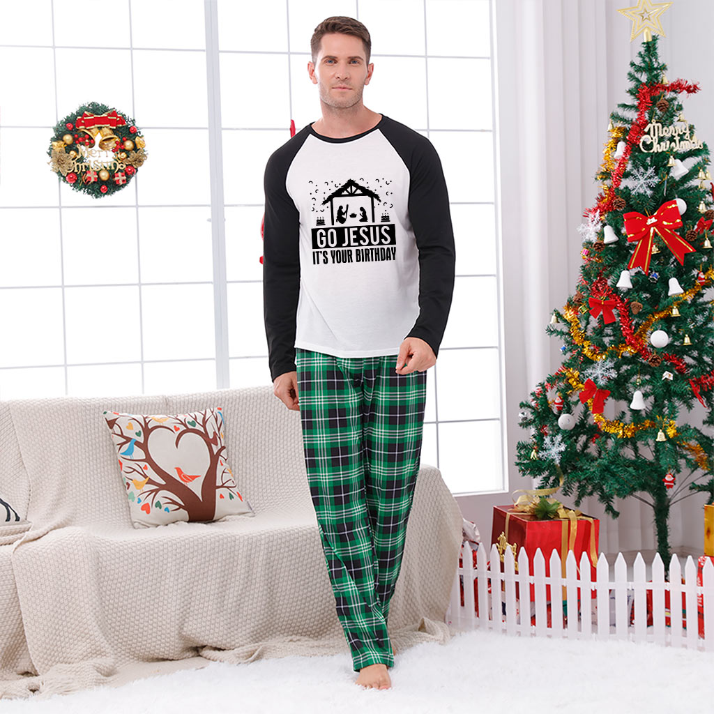 Nativity Matching Family Christmas Pjs Jesus Green Plaid