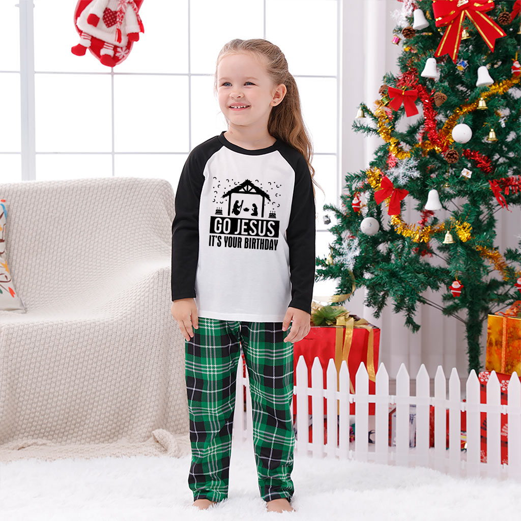Nativity Matching Family Christmas Pjs Jesus Green Plaid