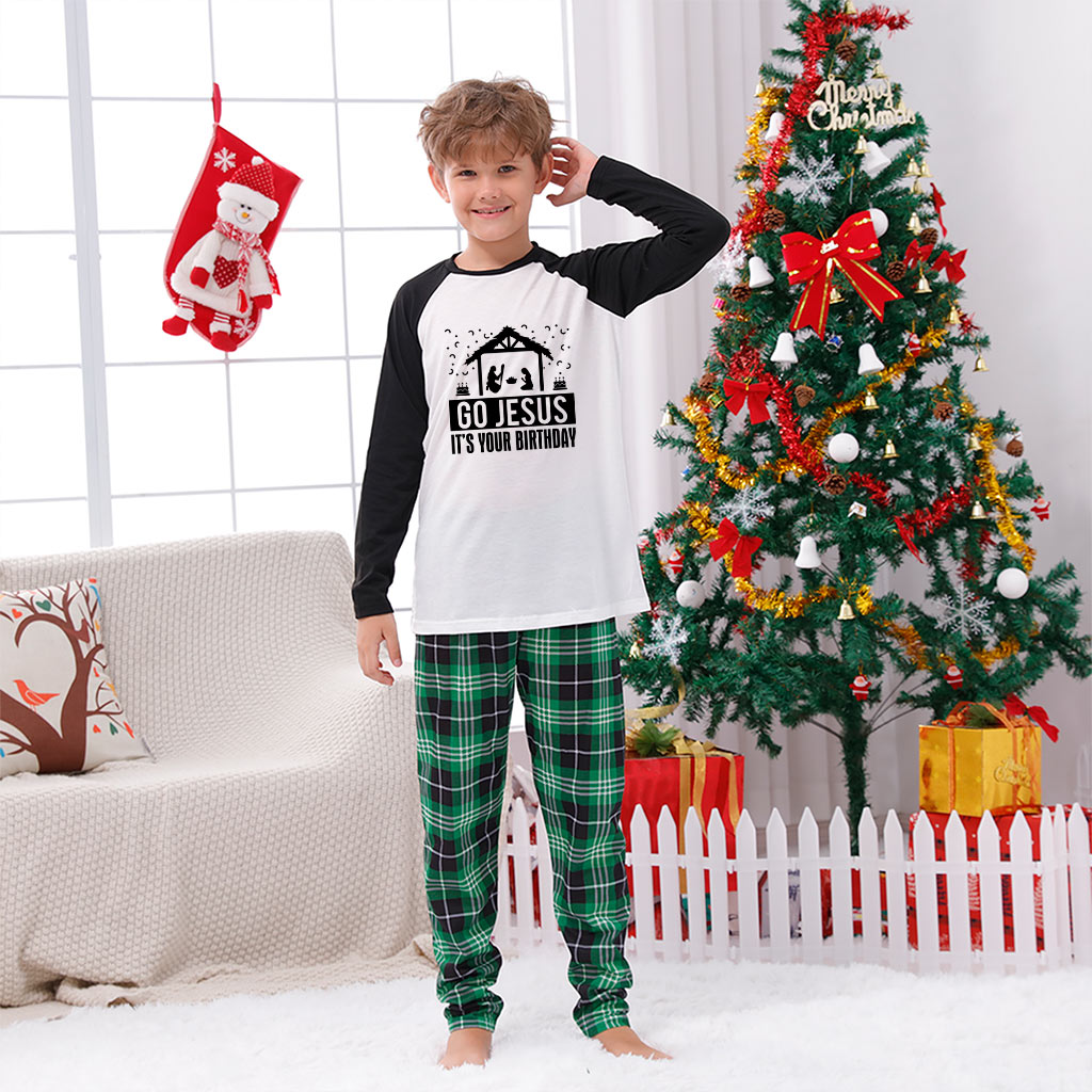 Nativity Matching Family Christmas Pjs Jesus Green Plaid