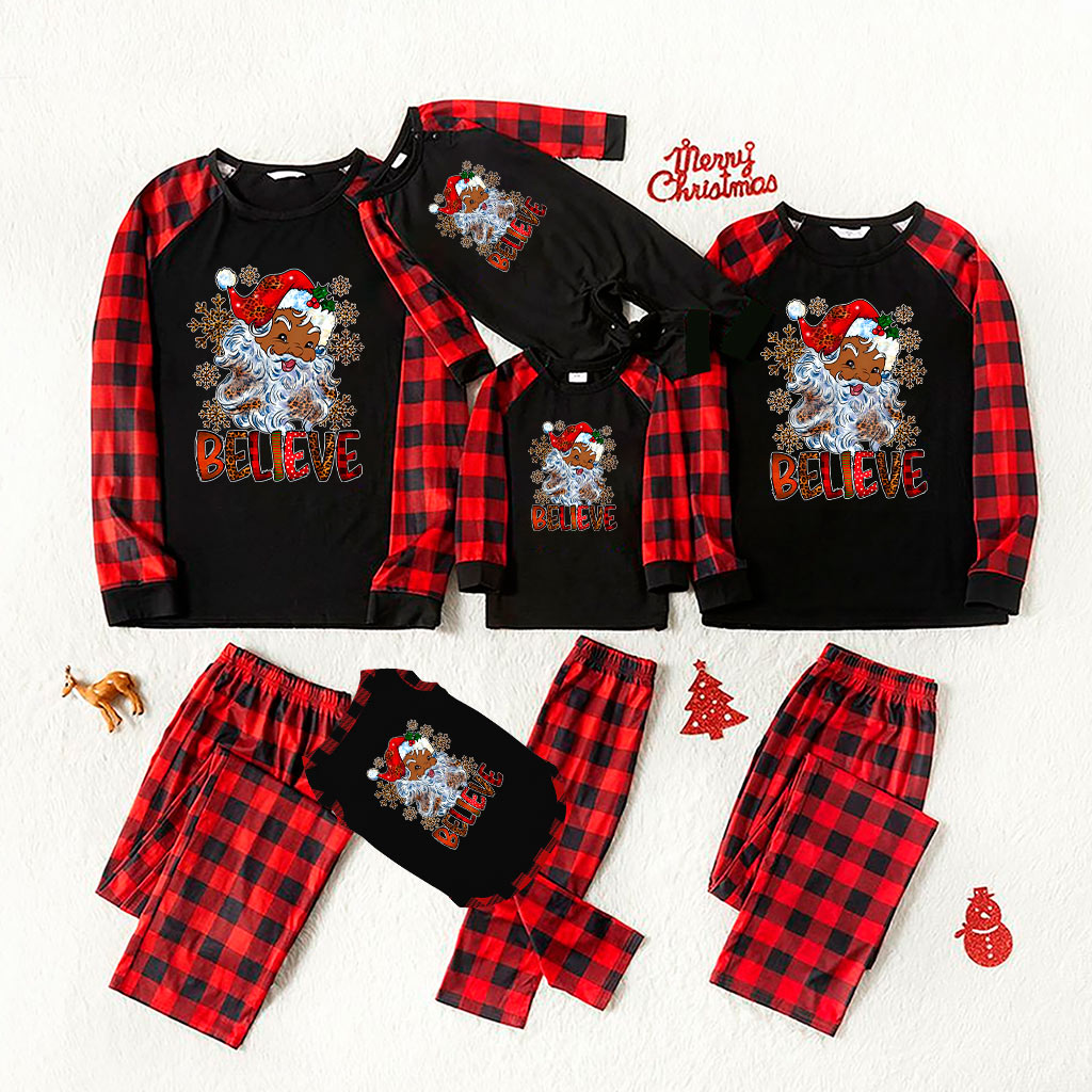 Family Christmas Pjs Happy Black Santa Africa American - variant image 1