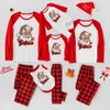 Believe Family Matching Santa Christmas Pjs With Leopard Hat Red