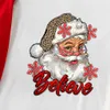 Believe Family Matching Santa Christmas Pjs With Leopard Hat Red