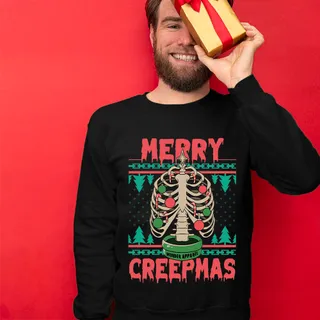 Funny Merry CreepMas Ugly Christmas Sweater For Men