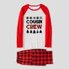 Festive Cousin Crew Christmas Pajamas Red And White