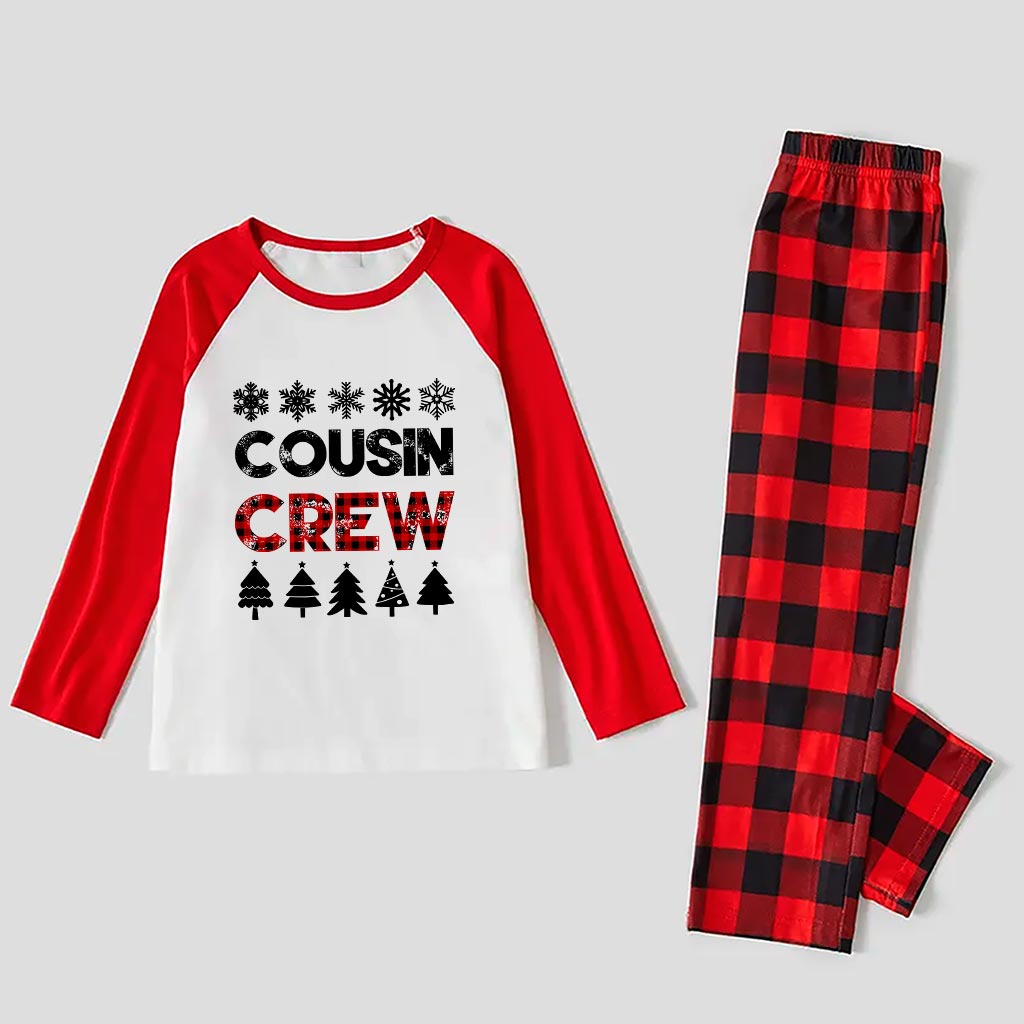 Festive Cousin Crew Christmas Pajamas Red And White