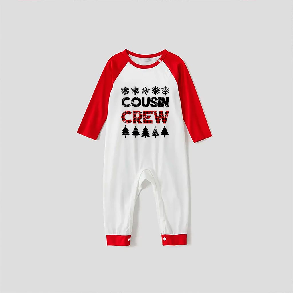 Festive Cousin Crew Christmas Pajamas Red And White