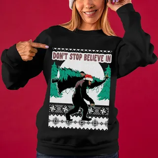 Funny Big Foot Ugly Christmas Sweater For Women