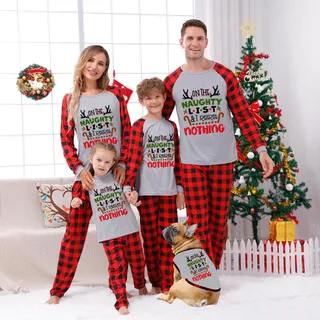 On The Naughty List Family Christmas Pajamas