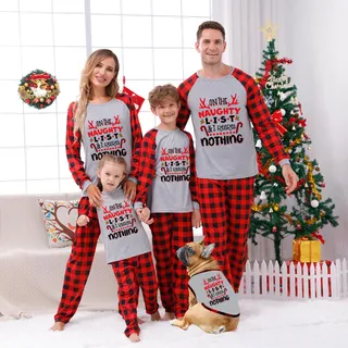 Naughty List Matching Family Pajamas For Christmas