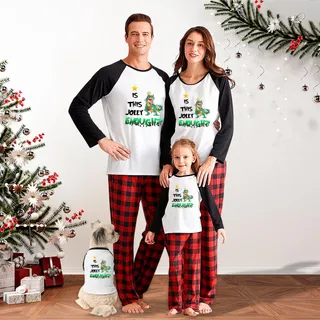 Matching Family PJs For Christmas Funny Dinosaur