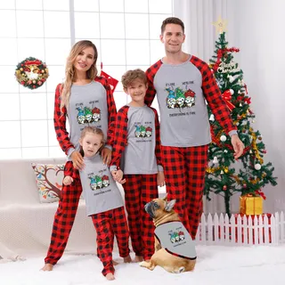 Everything Is Fine Family Christmas Pajama Set Gnomies