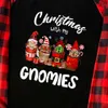 Cute Gnomies Matching Christmas Pajamas With Dog