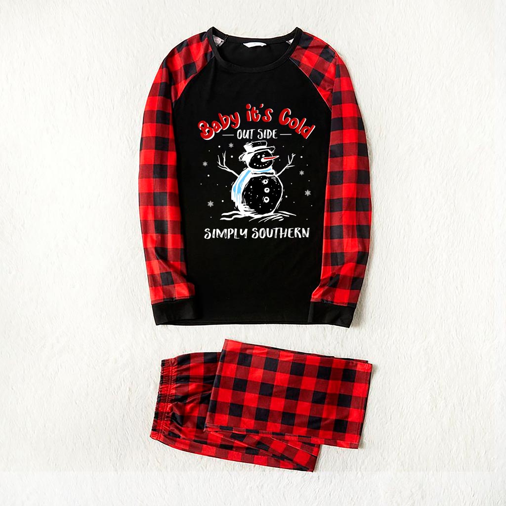 Cold Snowman Christmas Top And Bottom Pajamas