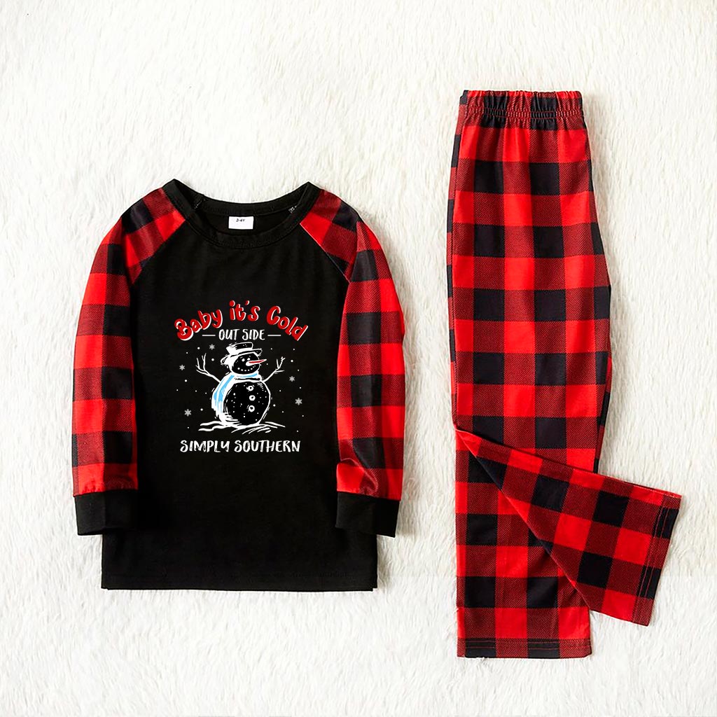 Cold Snowman Christmas Top And Bottom Pajamas