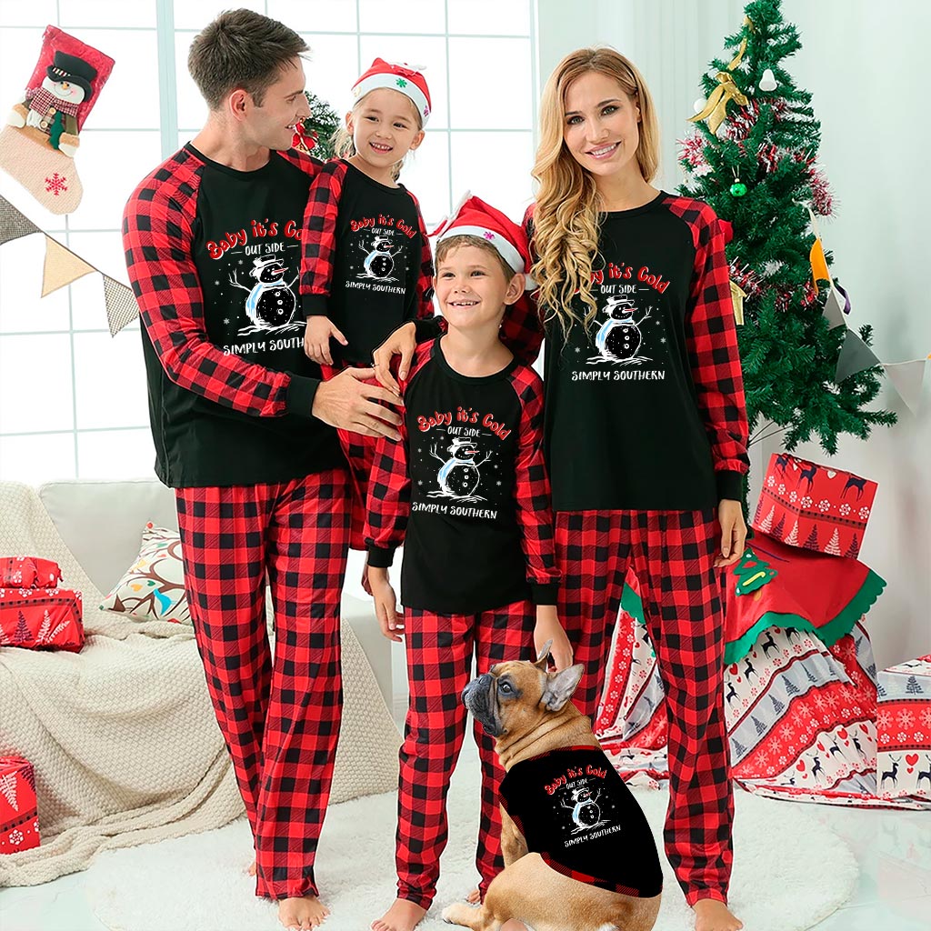 Cold Snowman Christmas Top And Bottom Pajamas