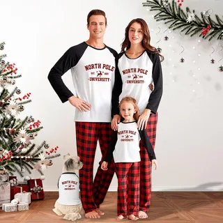 Matching Christmas Pajama Set North Pole Reindeer